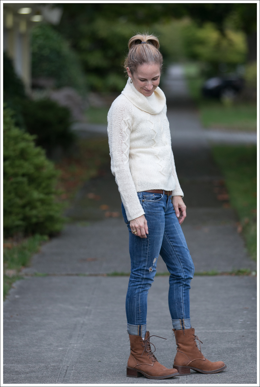 Blog Cream J Crew Sweater Destroyed Blank Lace up Boots-1