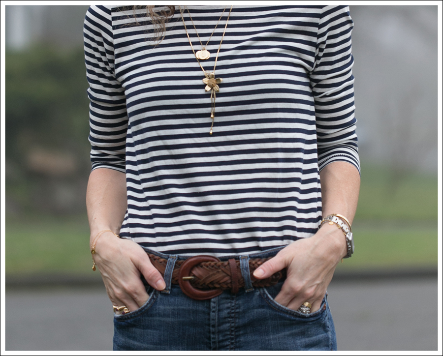 Blog 7FAM Boyfriend Zara Striped Tee Timberland Loafers-4