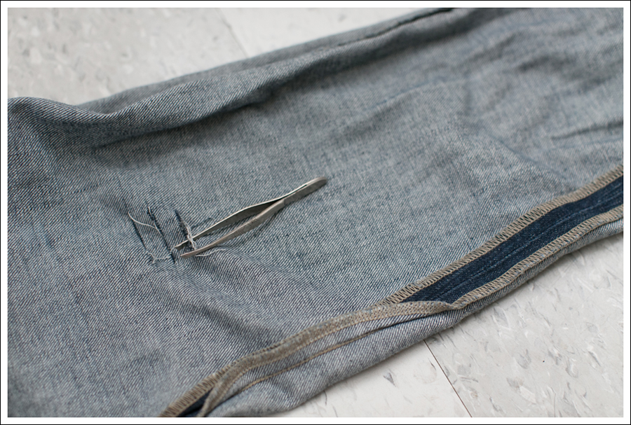 Blog DIY Destroyed Denim Jeans With Strings Attached-3