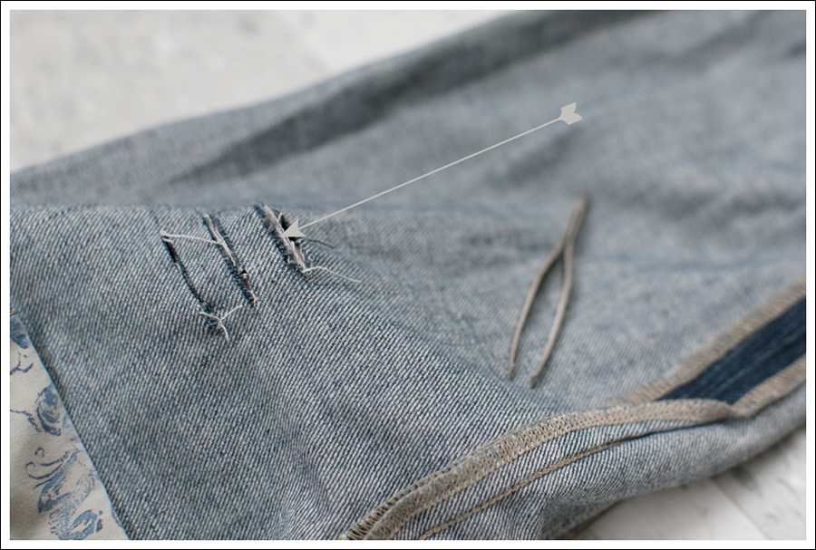 Blog DIY Destroyed Denim Jeans With Strings Attached-4