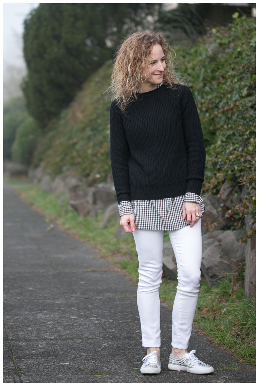 Blog Genetic Denim JCrew Apron Top Zara Sweater Superga Studded Shoes-5