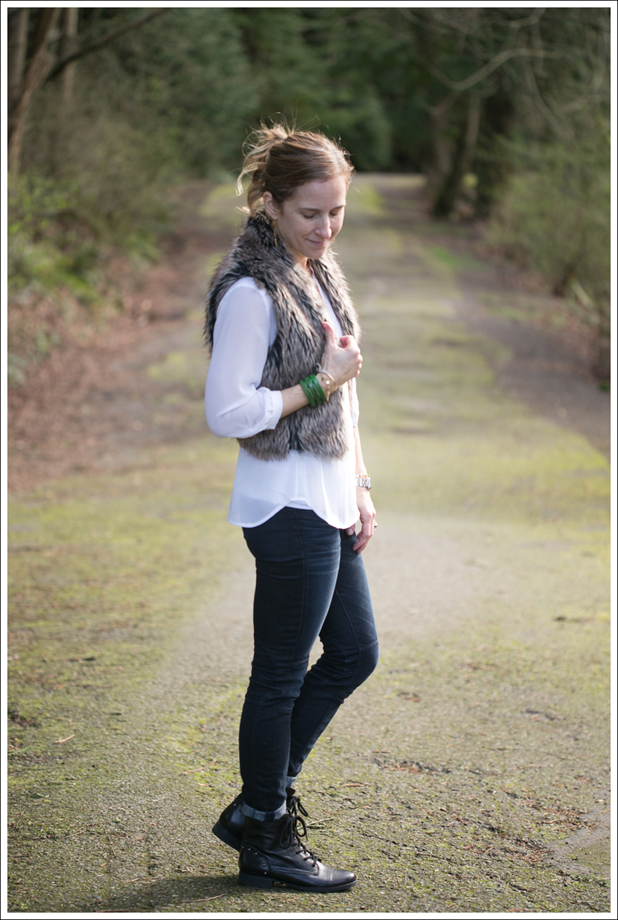 Blog Faux Fur Vest HM Top J Brand Moto Jeans StyleMint boots-5