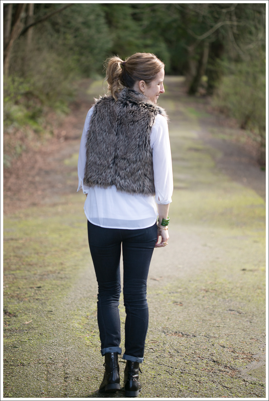 Blog Faux Fur Vest HM Top J Brand Moto Jeans StyleMint boots-6