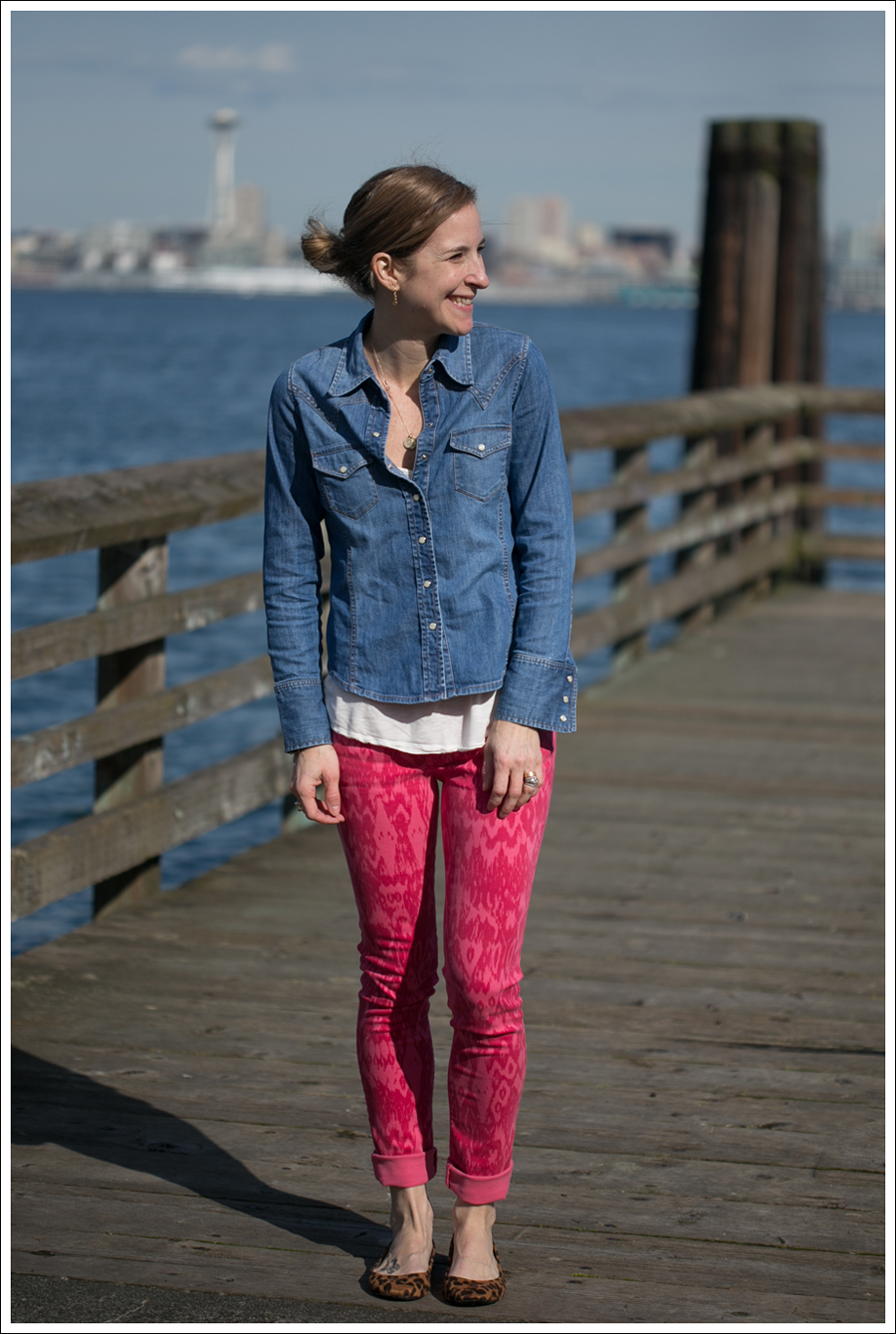 Blog Gap Shirt Black Orchid Ikat Jeans Leopard Flats-1