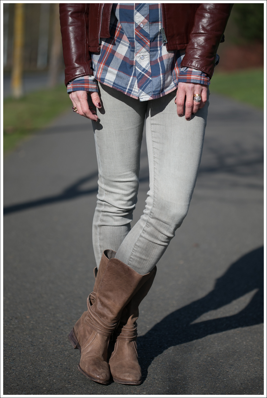 blog Vintage Leather Jacket Levis Plaid Top Goldsign Joie New Orleans Boots-5