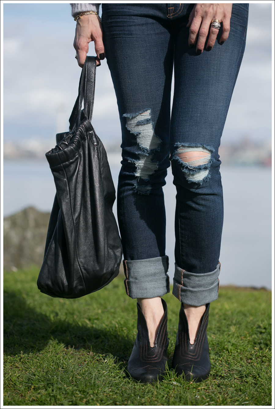 Blog Zara Sweater J Brand Destroyed Jeans Frye Booties-3