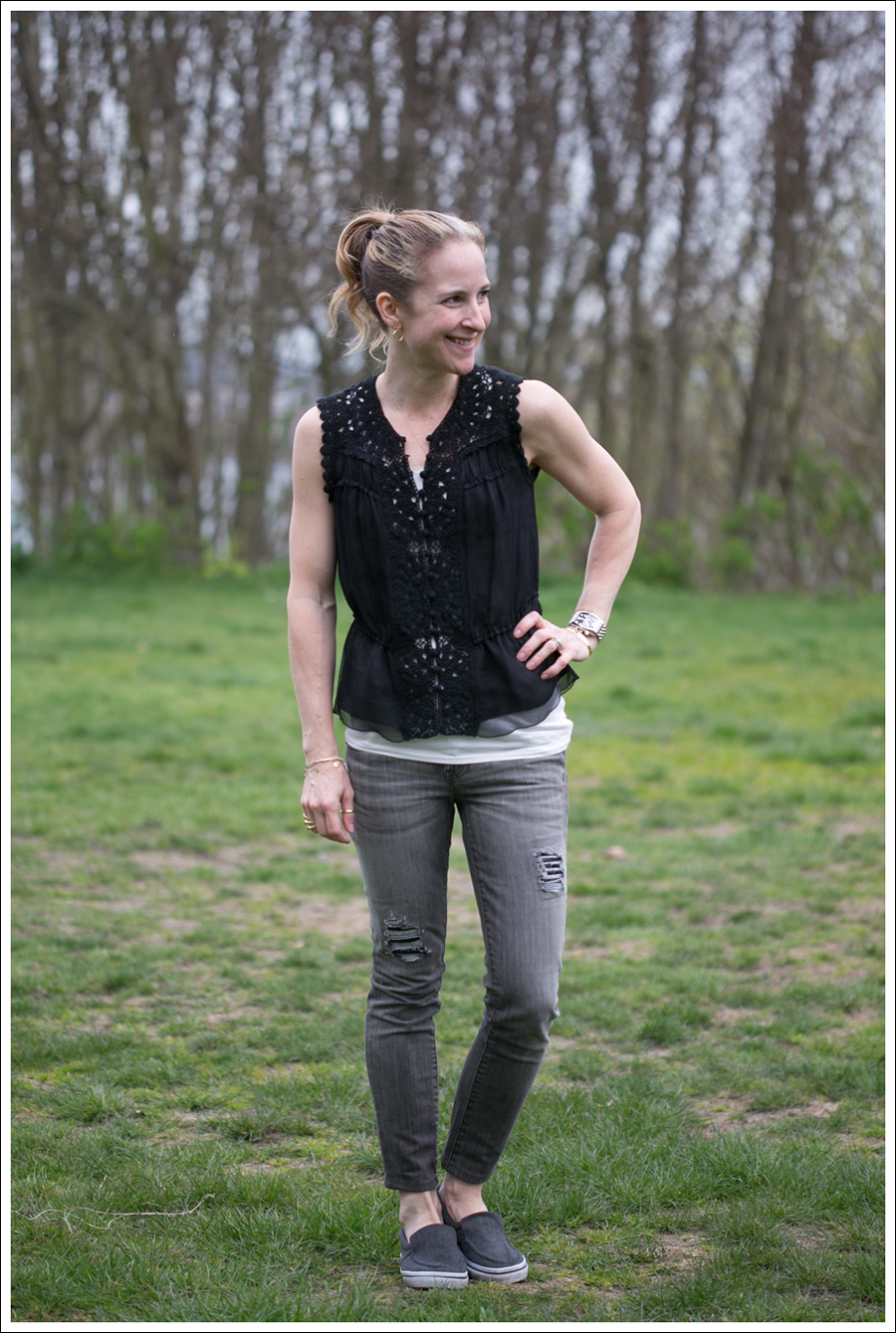 Blog BCBG Black Crochet Top Genetic Denim Destroyed Shane Airwalk-1