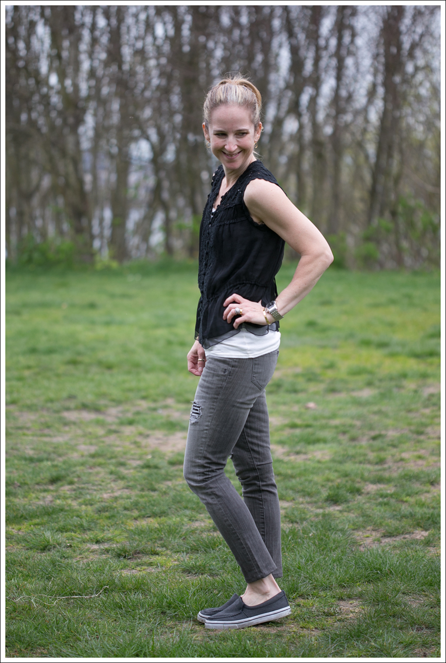 Blog BCBG Black Crochet Top Genetic Denim Destroyed Shane Airwalk-4