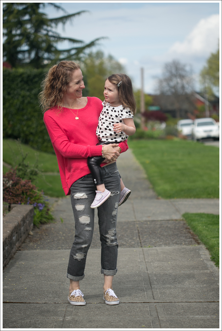 Blog Heather Coral Back Zip Ripped Levis HM Leopard Shoes-5