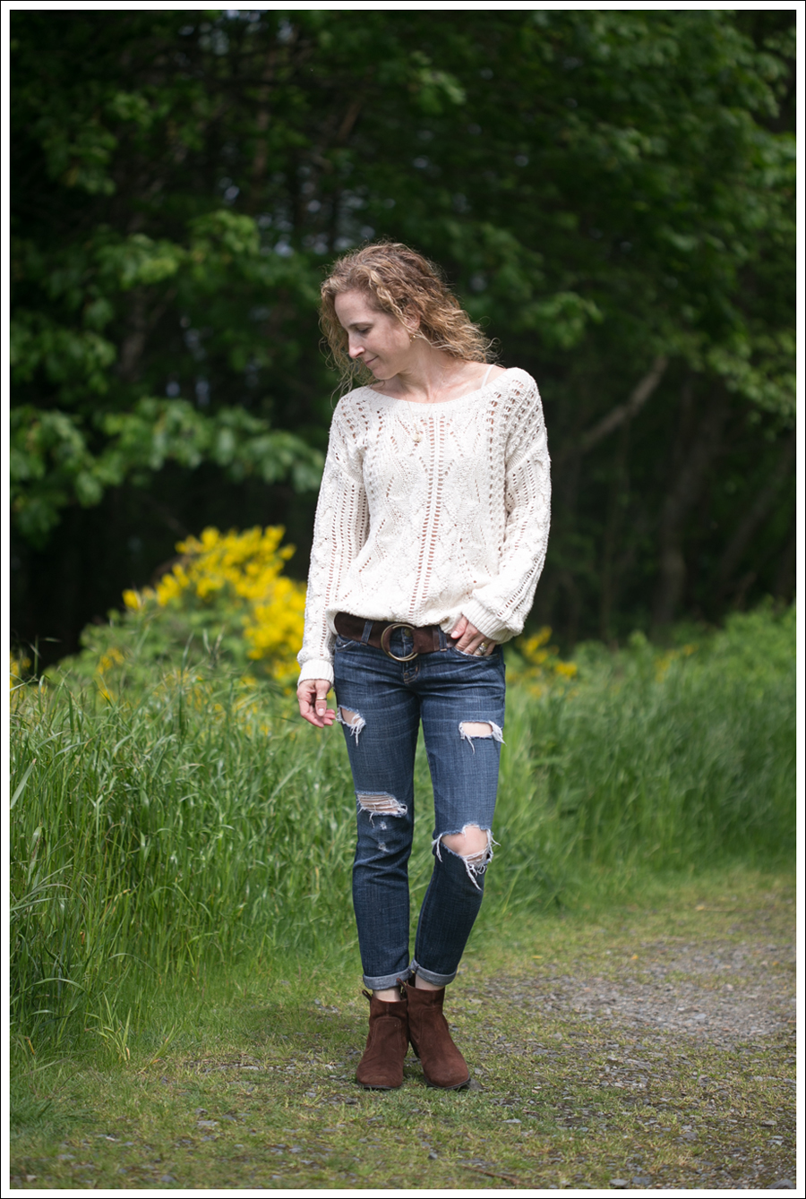 Blog HM Sweater Current Elliott Destroyed Skinny Nine West Booties-1