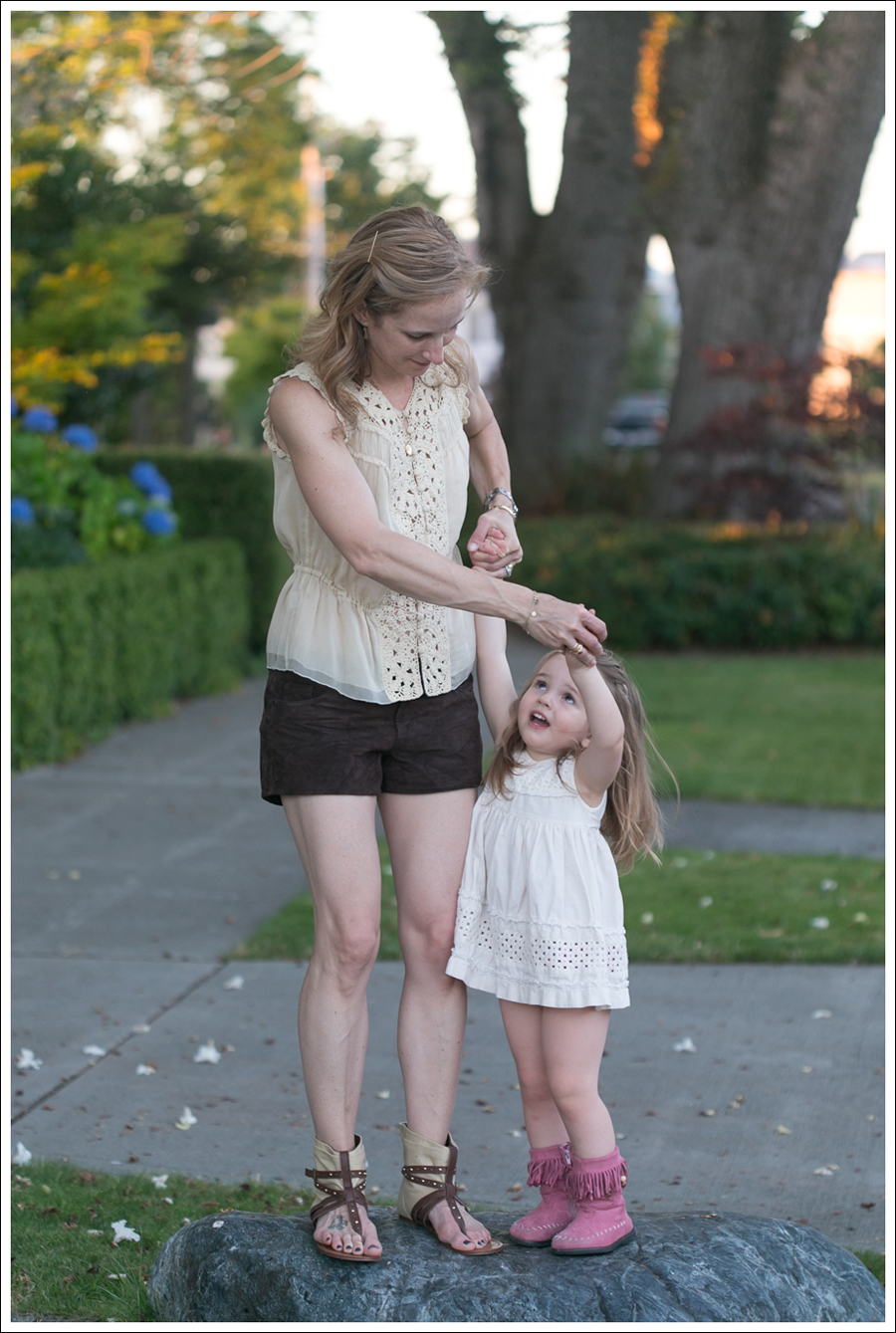 Blog BCBGMaxAzria Silk Top Blank NYC Leather Suede Shorts Steve Madden Ash Sandals-15