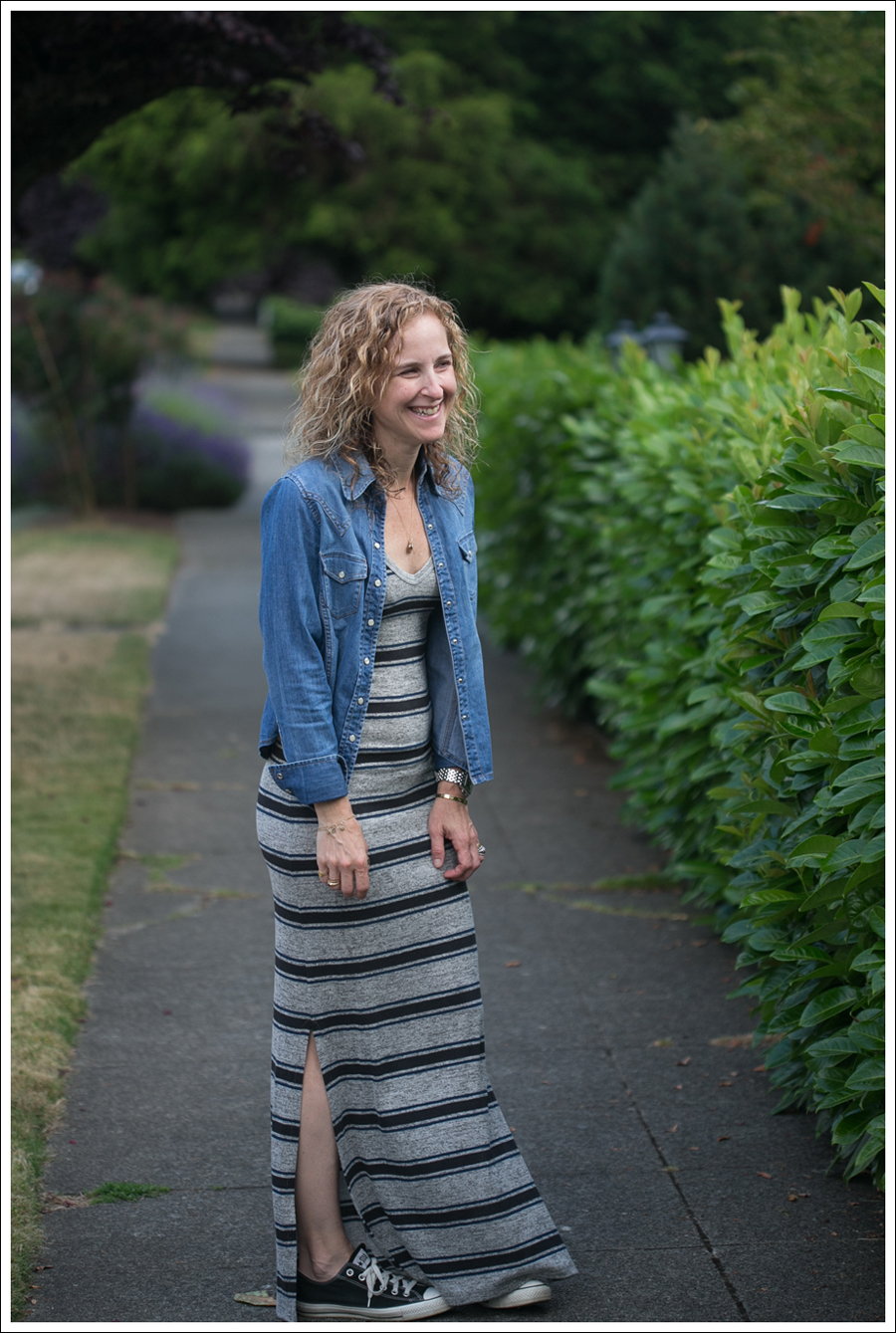 Blog Gap Denim Shirt Saint Grace Dress Black Converse-3