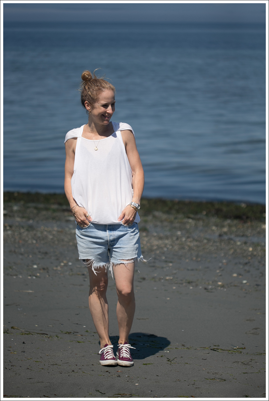 Blog Michael Stars Tee Vintage Levis 501 Pink Leather Converse-1