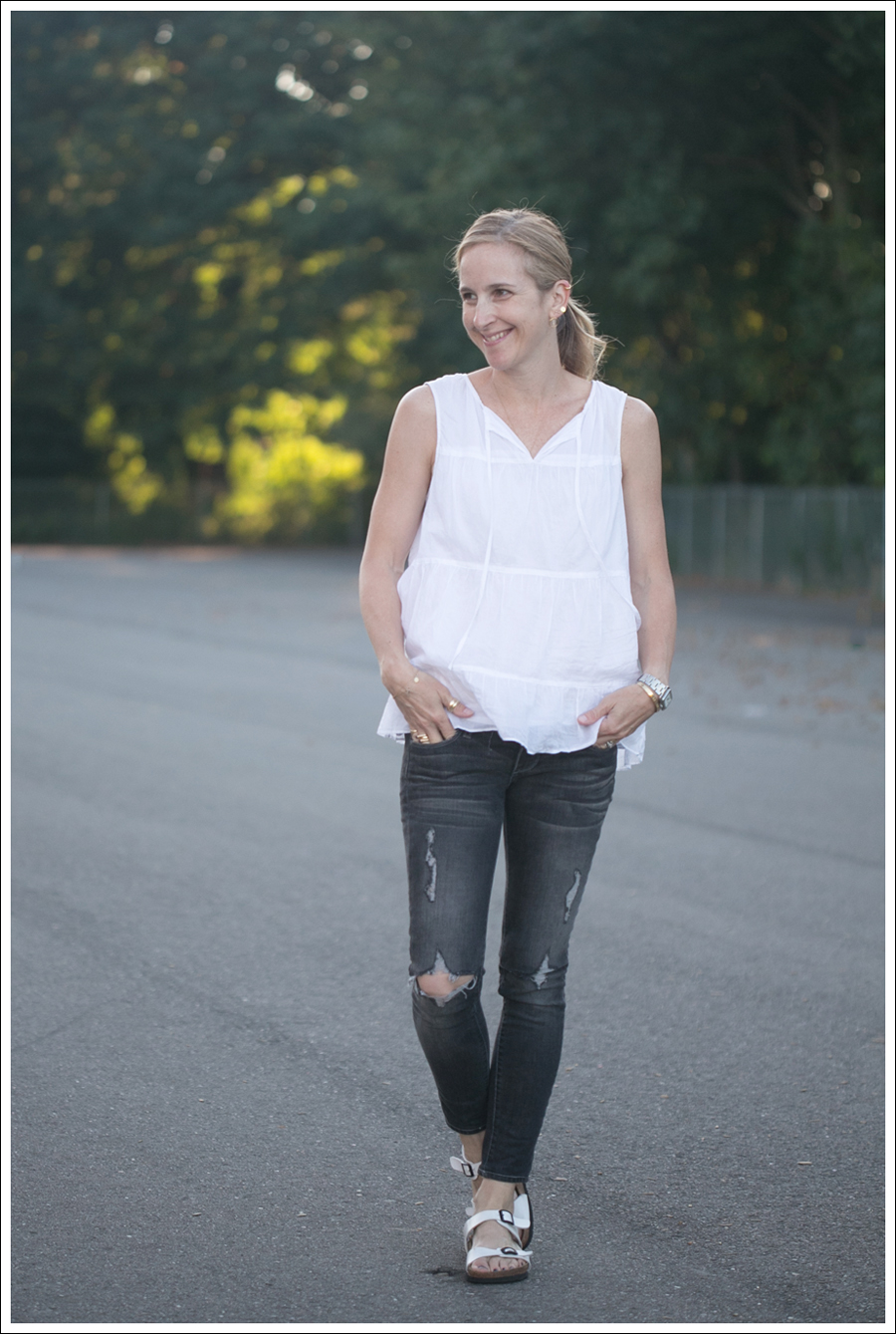 Blog Talbots Boho top Paige Destroyed Skinny Betula White Birkenstocks-1