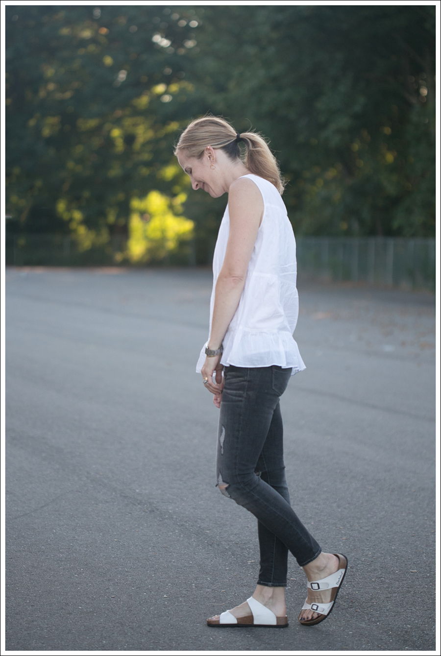 Blog Talbots Boho top Paige Destroyed Skinny Betula White Birkenstocks-2