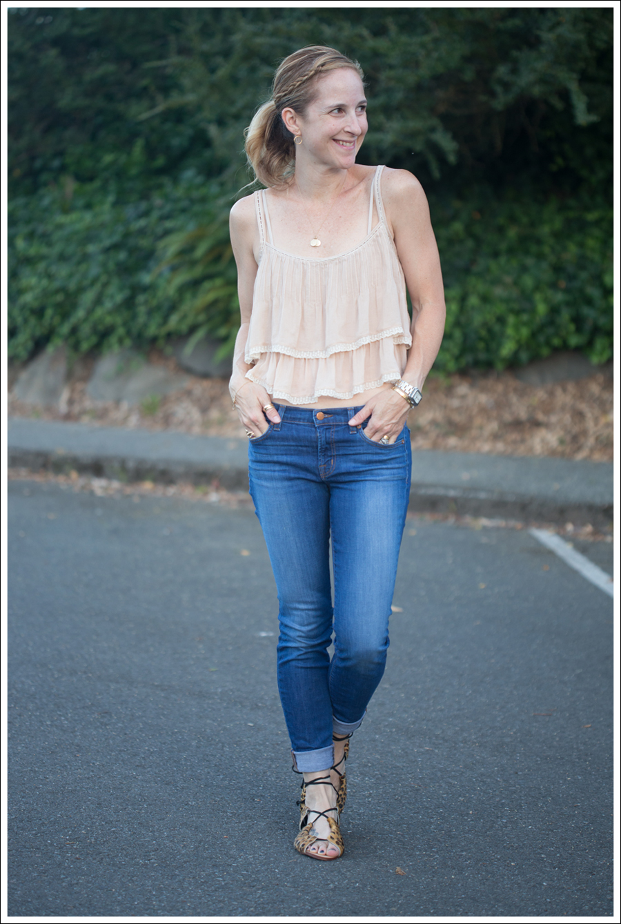 Blog Zara Boho Top J Brand Skinny Karma Zara Leopard Tie Sandals-1