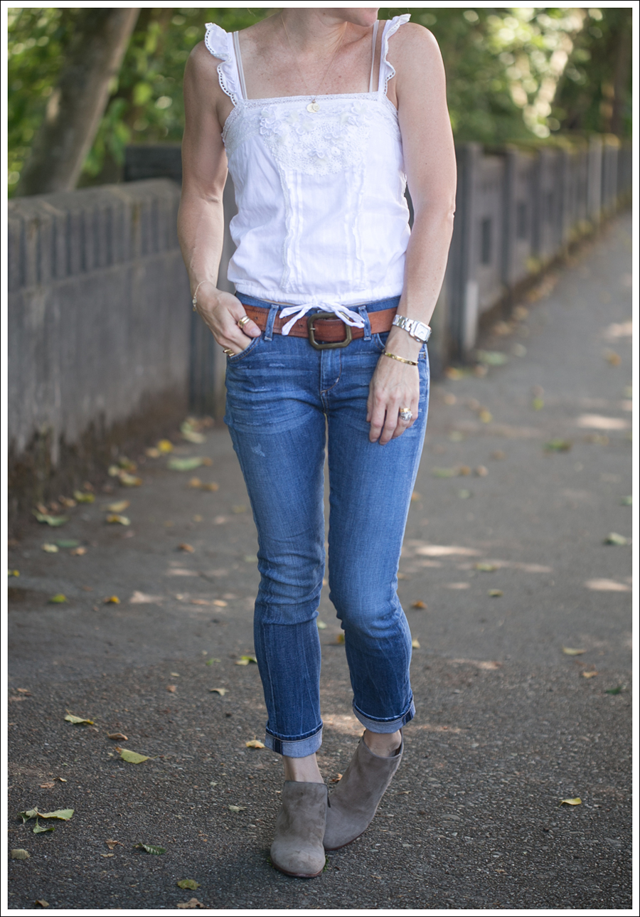 Blog Abercrombie and Fitch Boho Top Citizens Of Humanity Carlton Retro High Rise Jeans Sam Edelman Petty Suede Booties-2