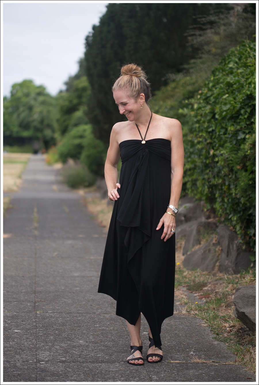 Blog Black Halter Cascade Dress ShoeMint Zandra-1