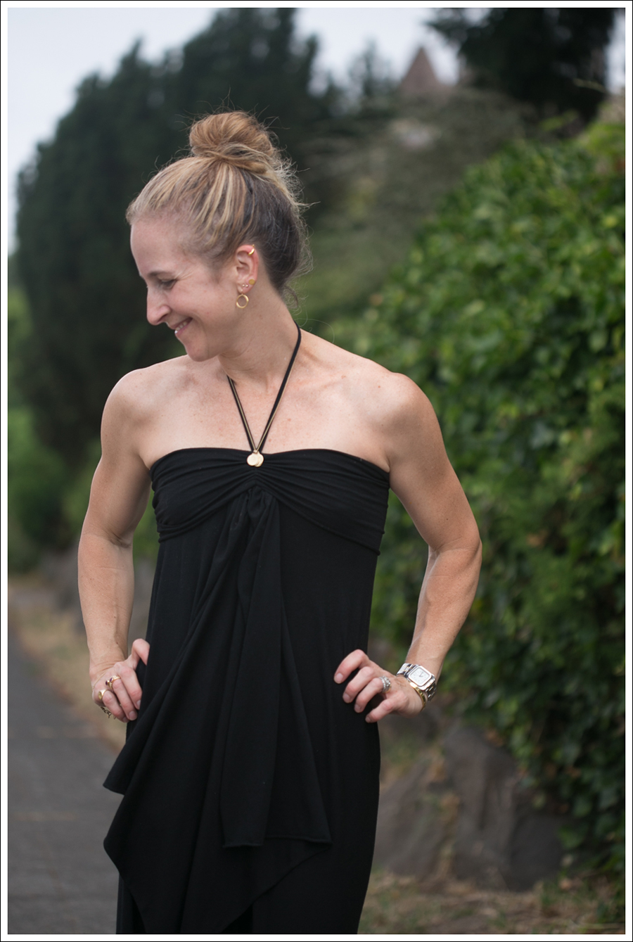 Blog Black Halter Cascade Dress ShoeMint Zandra-2