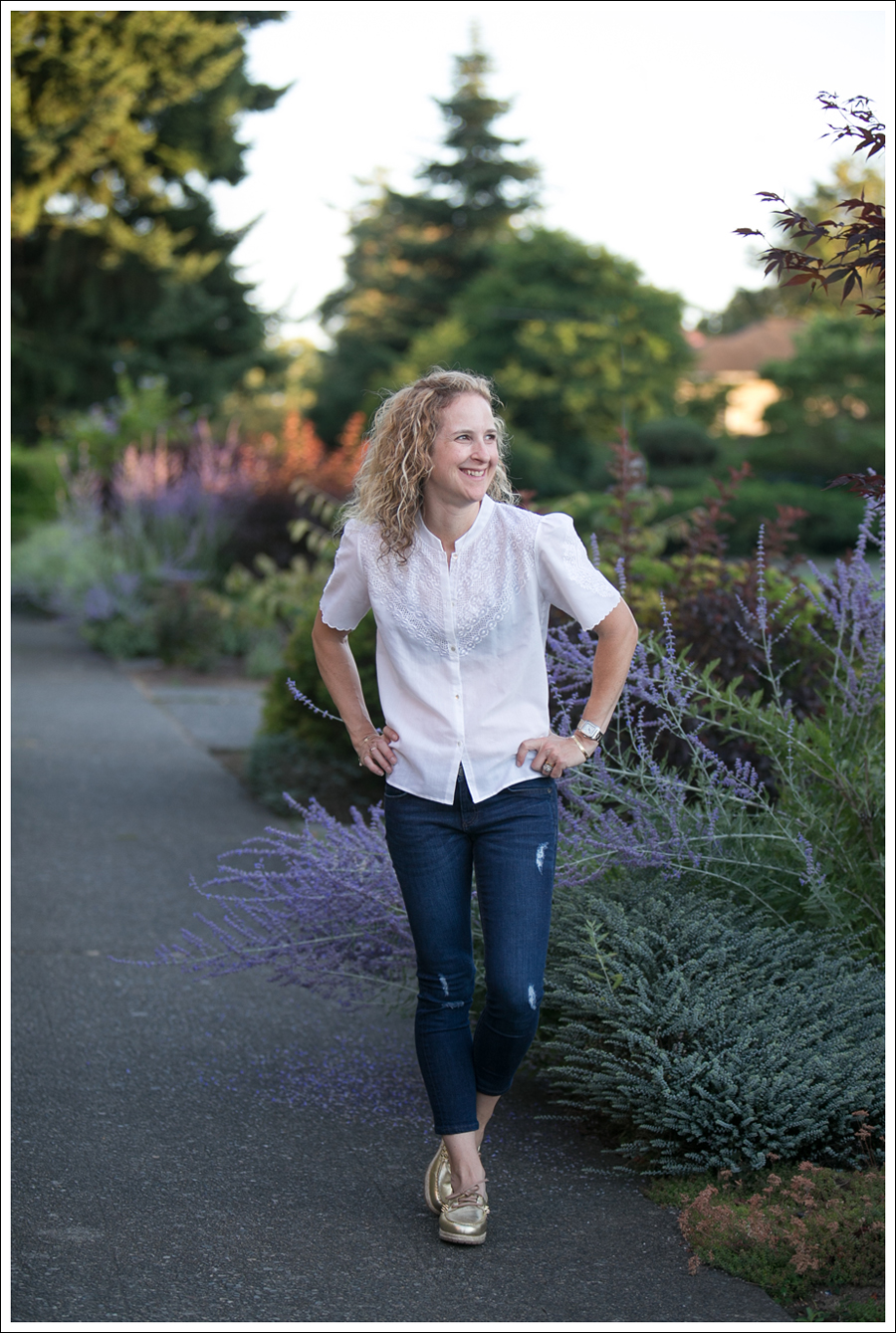 Blog Vintage Blouse Edyson Destroyed Skinny BEandD Gold Studded Boat Shoes-1