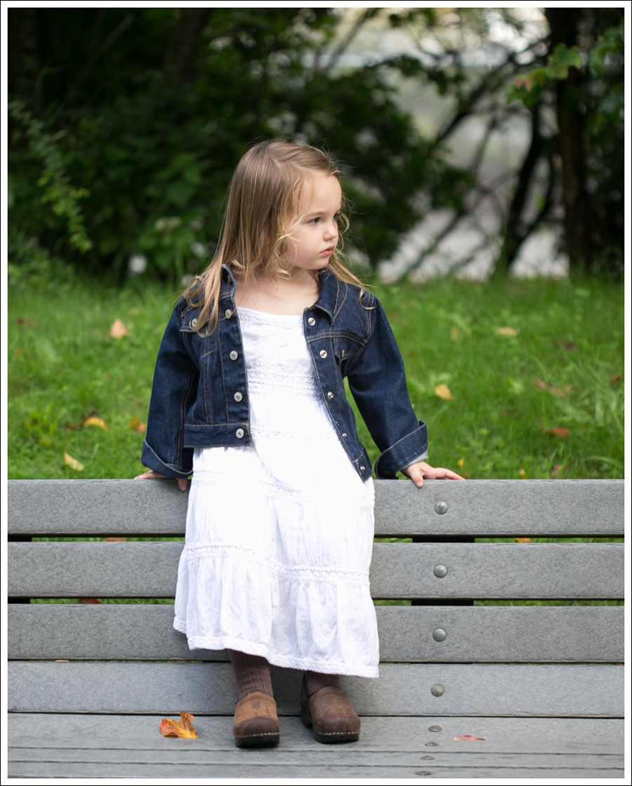 blog Gap Dark Jean Jacket Greendog White Boho Dress Sanita Clogs-4