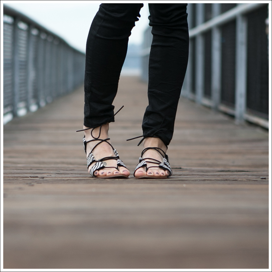 Blog Gap Denim Shirt HM Tank J Brand Coated Crinkle Zara Lace Up BW Sandals-3