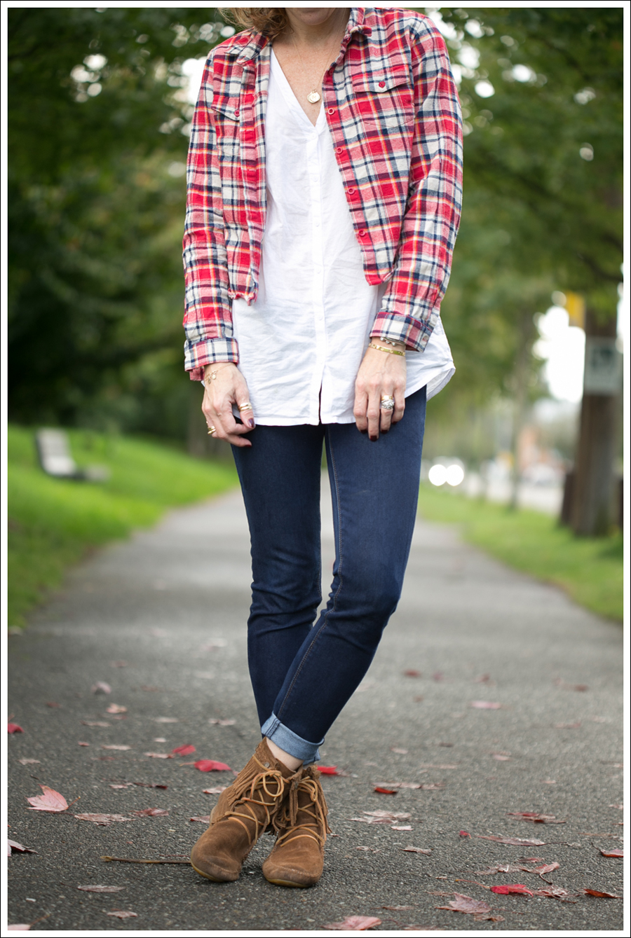 Blog Oxford Trunk Flannel HM Button down DL1961 Emma Cellar Minnetonka Booties-1