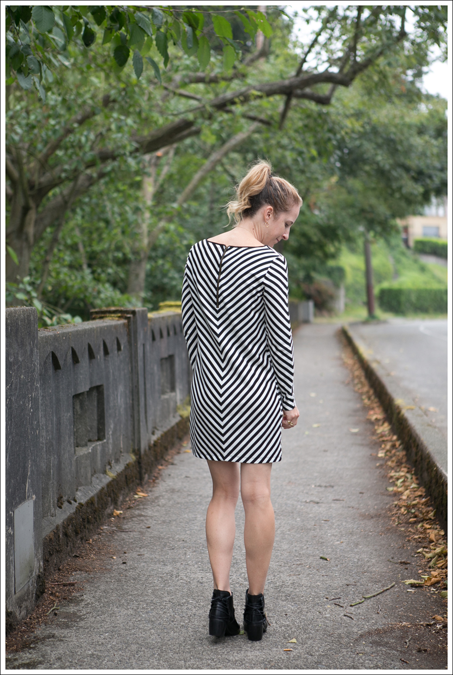 Blog Silence and Noise striped Dress SixtySeven Booties-2