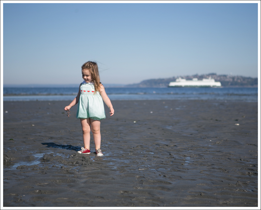 Blog Vintage Green Romper Red Converse Low Tide Alki Beach-7