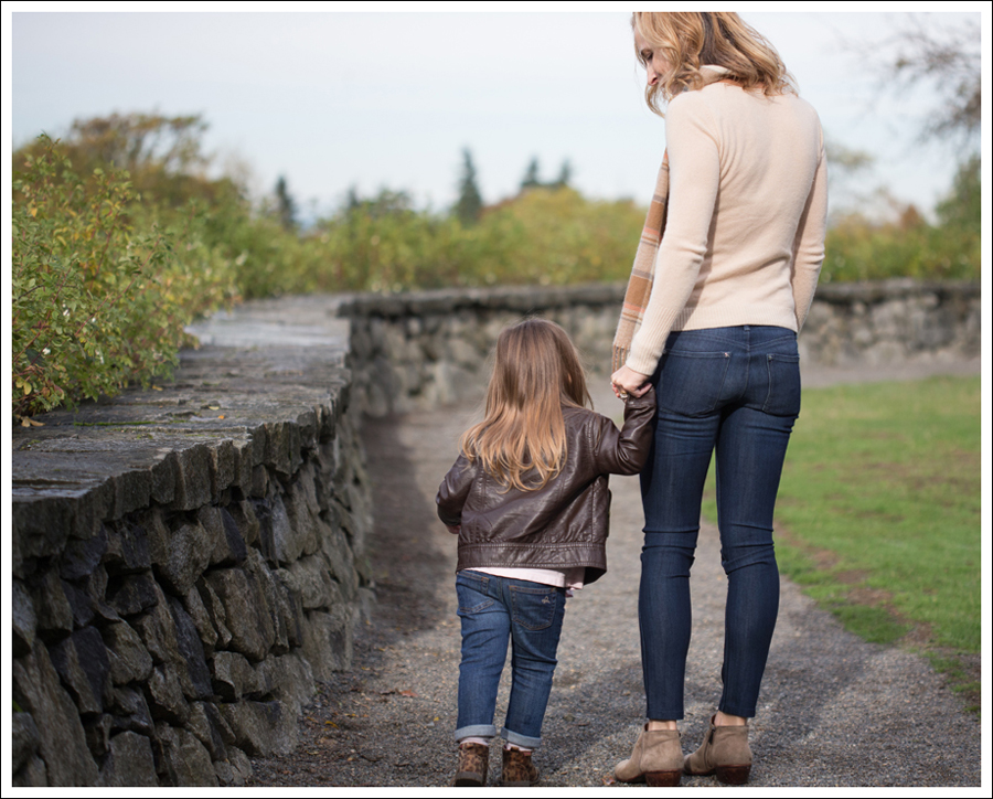 2 Vintage Brown Plaid Scarf Autumn Cashmere Sweater DL1961 Emma Bloom Sam Edelman Petty Suede Booties-4