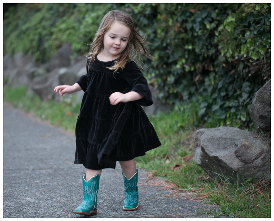 Blog Hanna Andersson Black Velour Twirl Dress Corral Teal Cowboy Boots-4