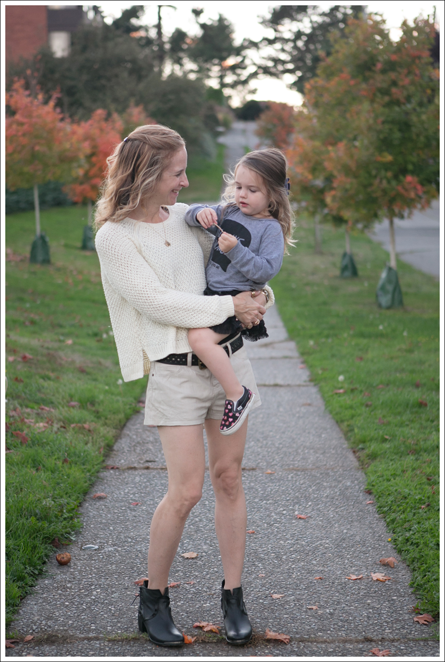 Blog HM Cream Sweater Current Elliott Boyfriend Leather Shorts SixtySeven Blake Bootie-2