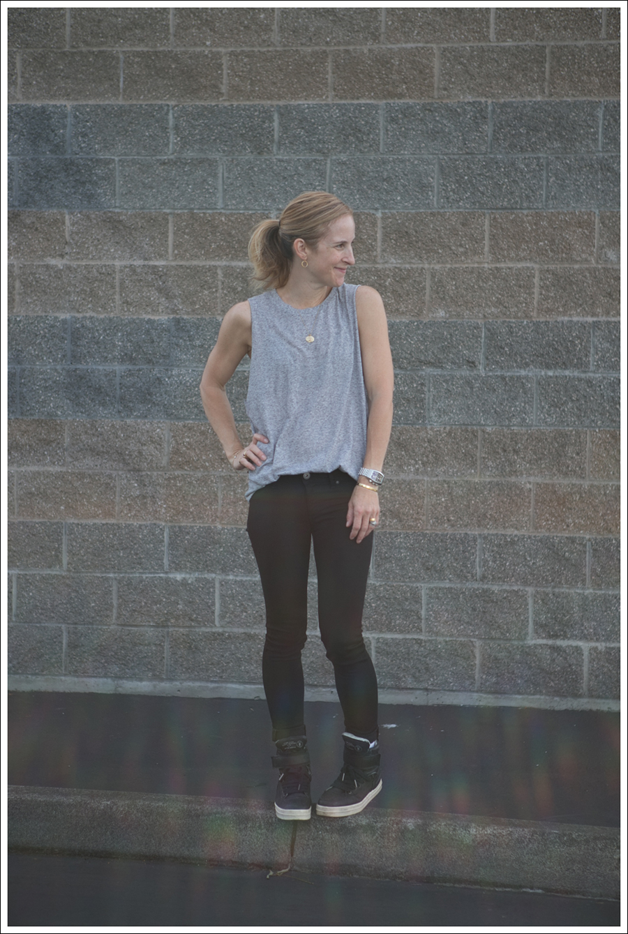 Blog HM Muscle Tee DL1961 Emma in Riker All Saints Spitagields Leather High Tops-1