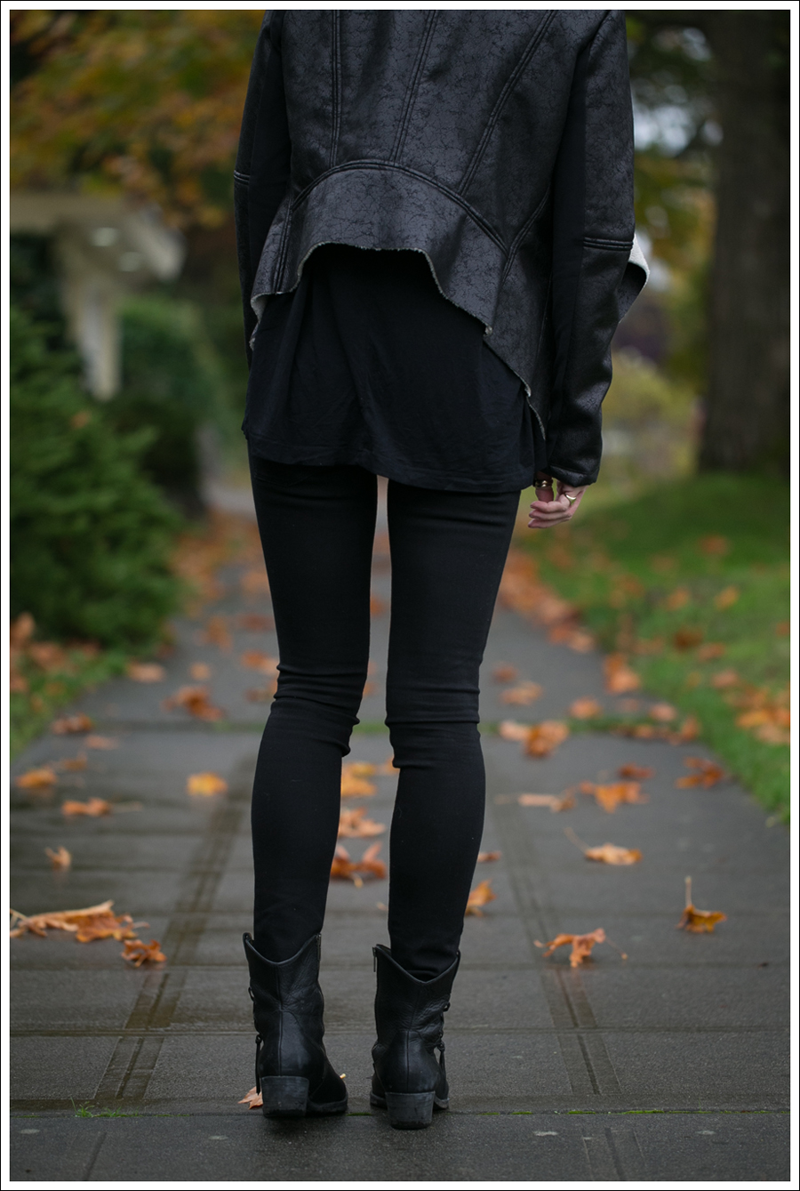 Blog Matty M Faux Leather Shearling Jacket Collective Concepts Swing Tee DL1961 Amanda LAX Born Booties-6