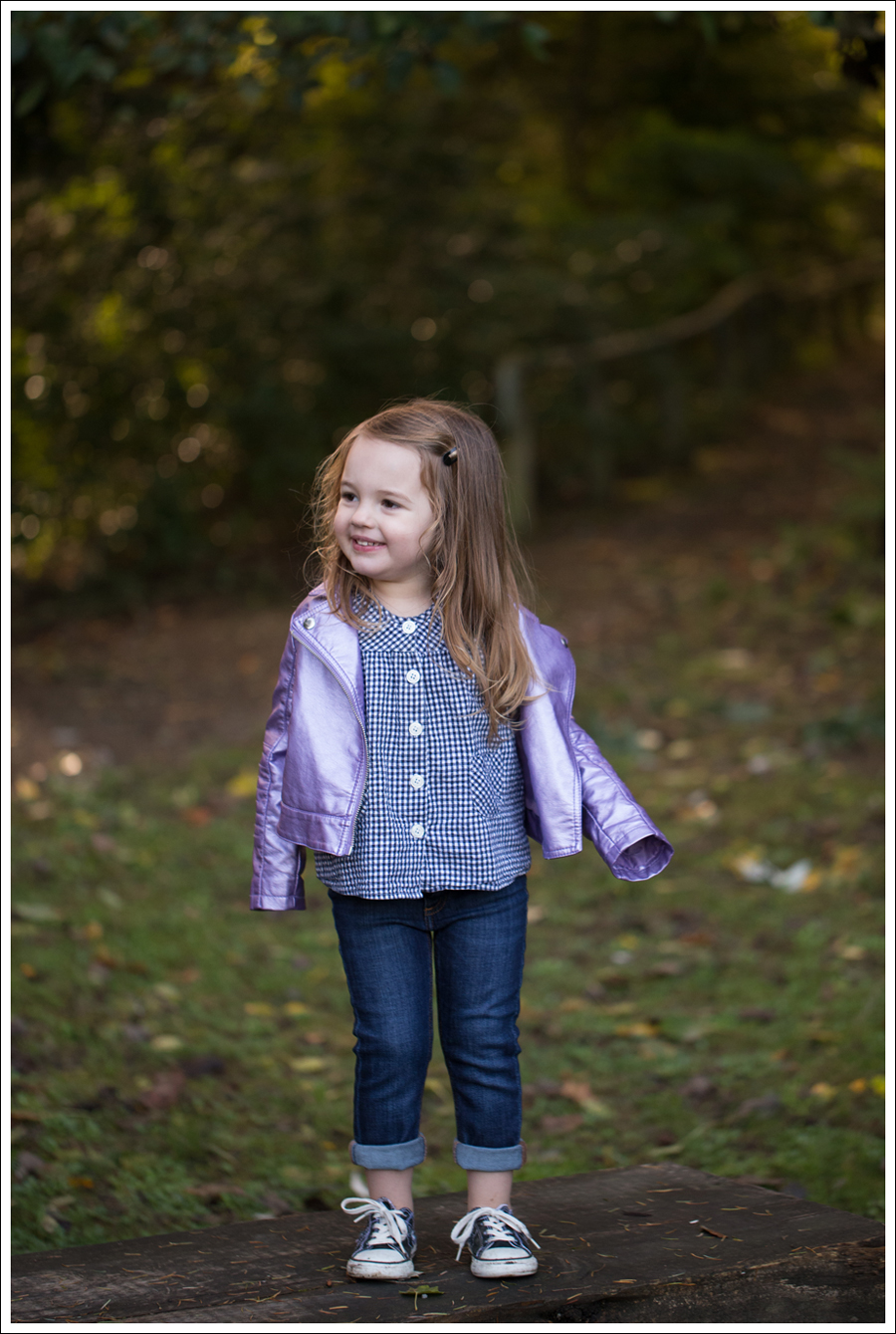 blog purple faux leather Jacket Hanna Andersson Checked blouse DL1961 Harper Pataky Black Toddler Converse-2