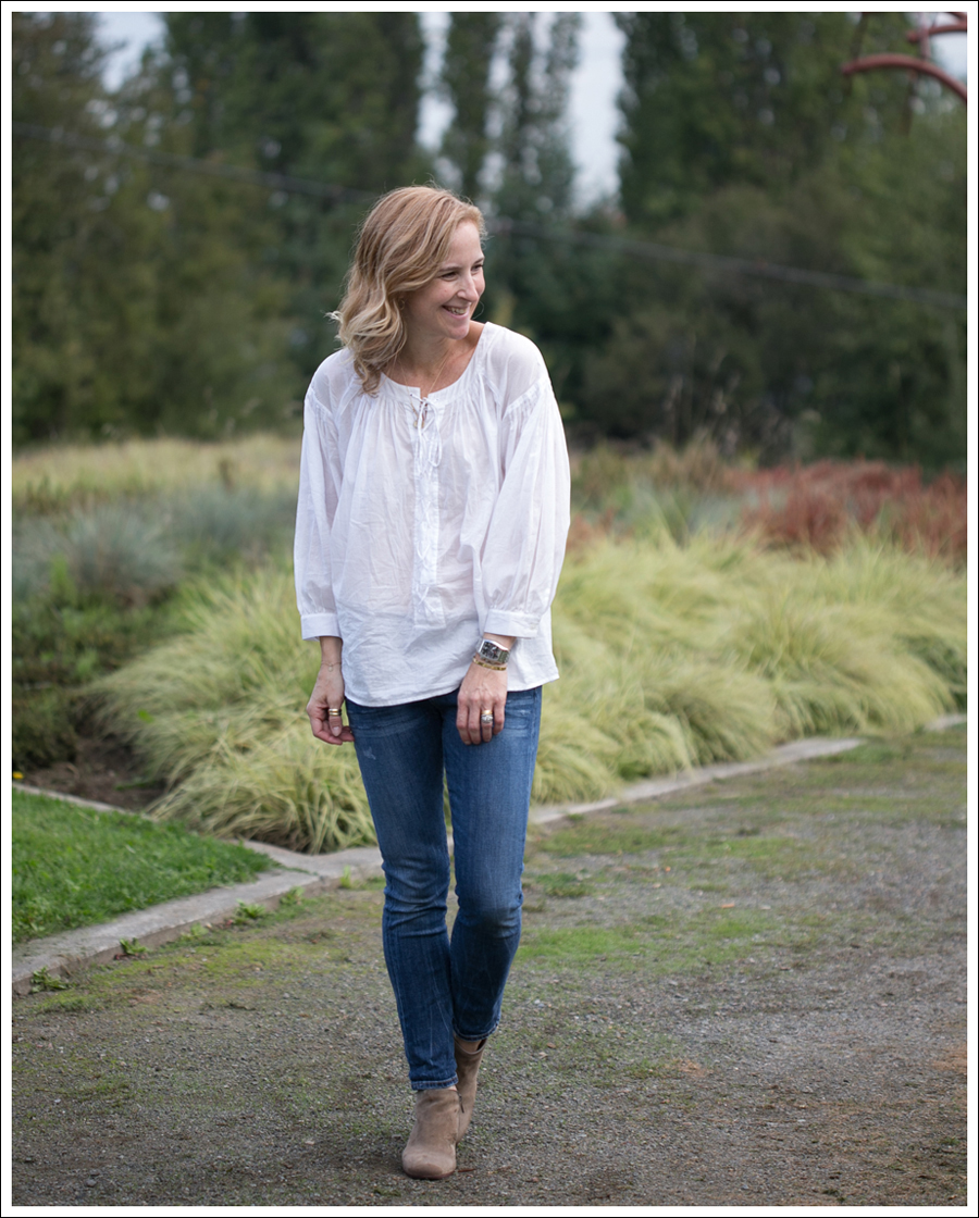 Blog See by Chloe Peasant Top COH destroyed High Waisted Skinny Sam Edelman Booties-1