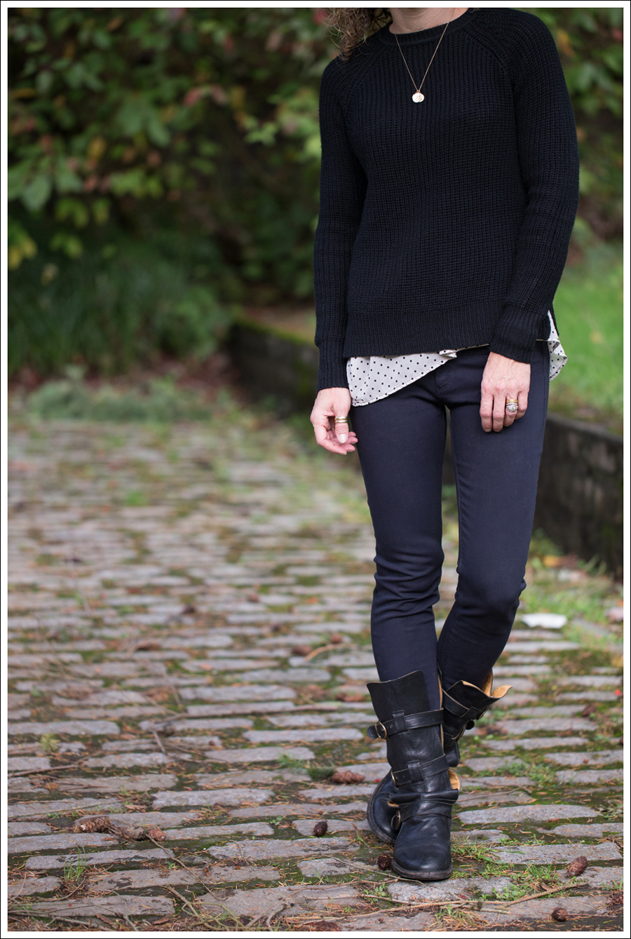 Blog Zara button back sweater DL1961 Emma Denver Fiorentini Baker 7040 Boots-1-