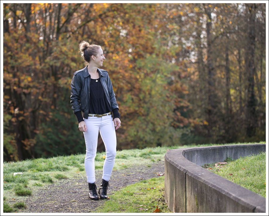 2 Blog Doma Leather Knit Jacket Free People Sues Swinging Peplum Top Linea Pelle Gold Studded Belt DL1961 Amanda Milk ShoeMint Lily-1