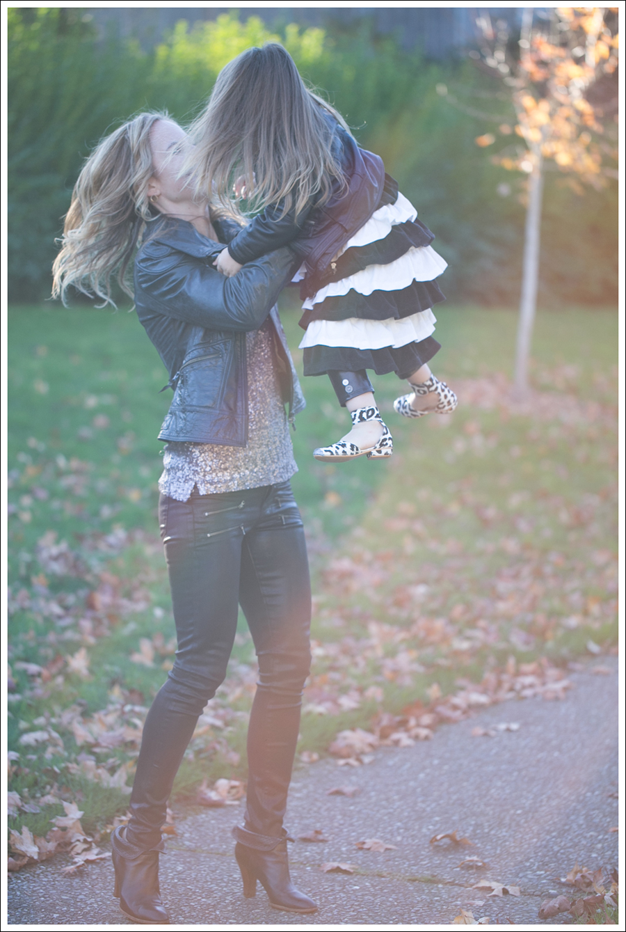 Blog Doma Leather Jacket Velvet Sequin Top Paige Edgemont Coated Paul and Joe Booties-5