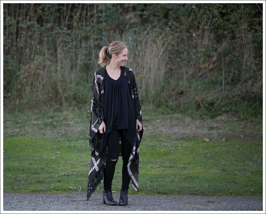 Blog Free People Printed Duster Scarf Kimono J Brand Skinny Leg Shadow Destroyed SixtySeven Booties-1