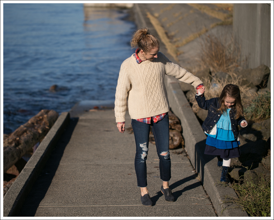 Blog Vintage Fishermans Sweater Plaid Top J Brand Destroyed Skinny Miss Sixty Oxfords-4