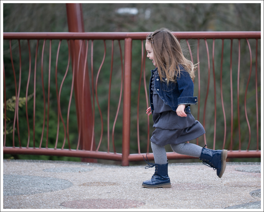 Blog Baby Gap Jean Jacket Gray Dress Link Boots-1