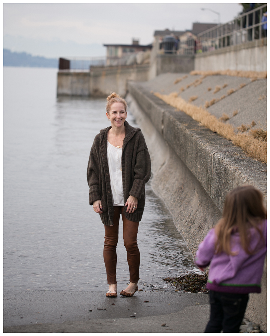Blog Chunky Hand Knit Cardigan StyleMint North Beach Leather Pants Target Leopard Flats-5