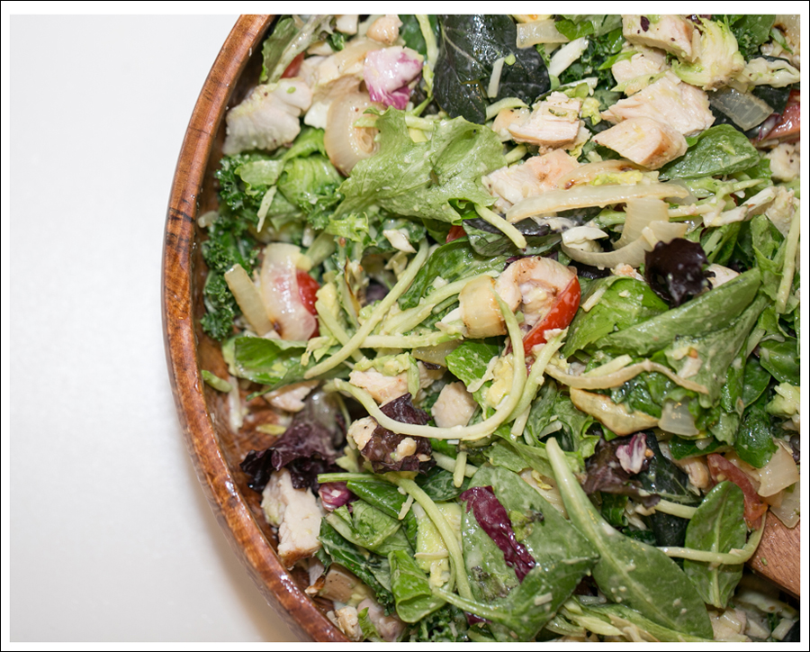 Blog Costco Grilled Chicken and Onion Kale Avocado Brussel Sprout Salad-3