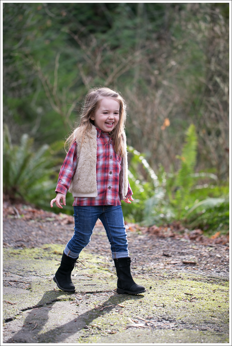 Blog Janie and Jack Faux Fur Vest Levis Plaid Top DL1961 Harper BabyQuiz Suede Boots-5