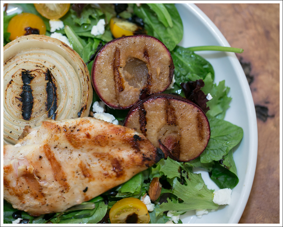 blog Grilled Chicken Onions and Plum Salad with Goat Cheese Salad-8