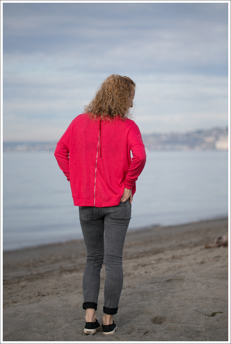 Blog Heather Red Zip Back Sweater Current Elliott Mesh Print Ankle Skinny Black Superga-2