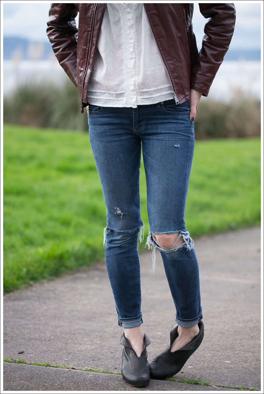 Blog Vintage Leather Jacket See by Chloe SS Boho Top Paige Skyline Skinny DIY Destroyed Jeans Frye Lisa Short Stitch Booties-2