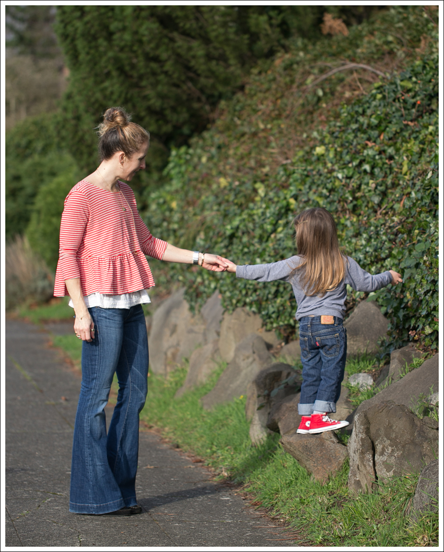 Blog We the Free Free People Peplum Tee Hudson Ferris Flare Jeans Sam Edelman Moccasin Wedge-22