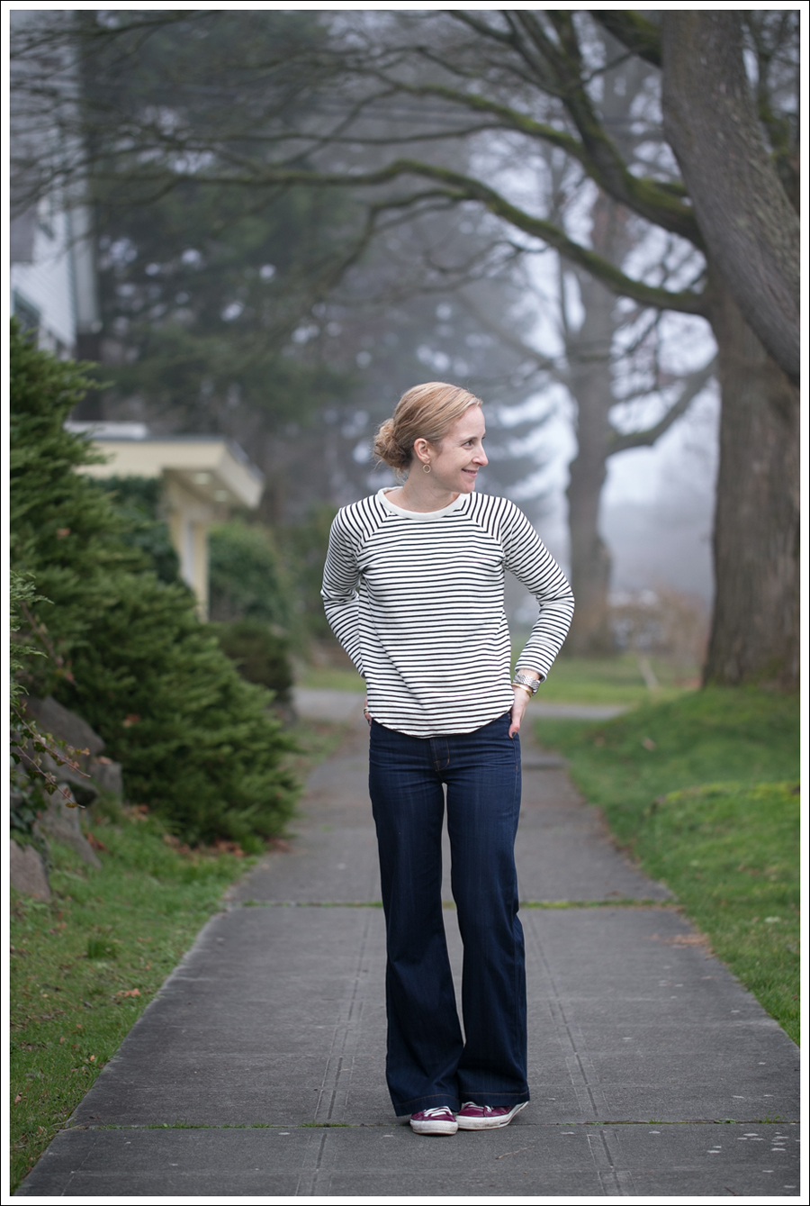 Blog Zara Striped Sweatshirt J Brand Wide Leg Pink Convserse-1